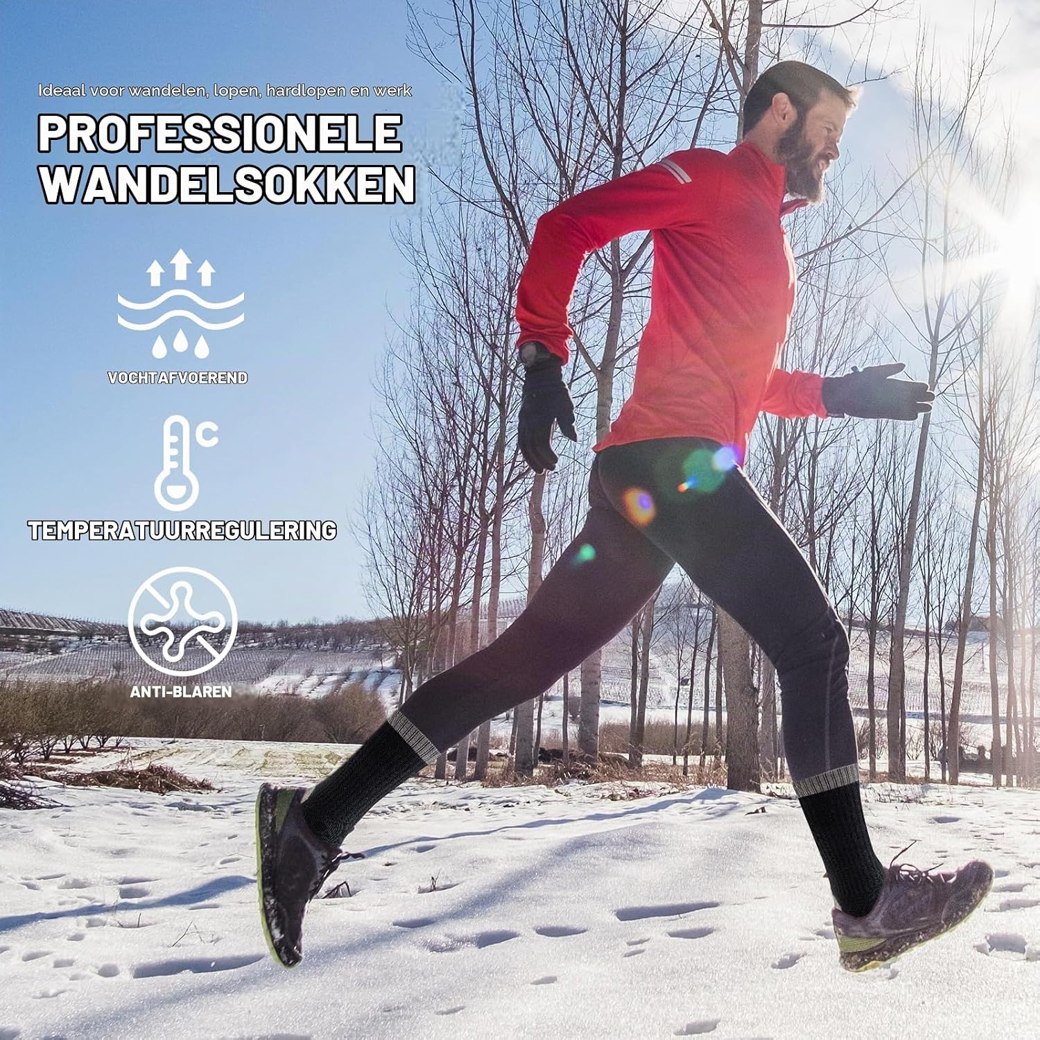 Thumbnail 1 de Niorasen merinowollen wandelsokken, uniseks voor wandelen en sport