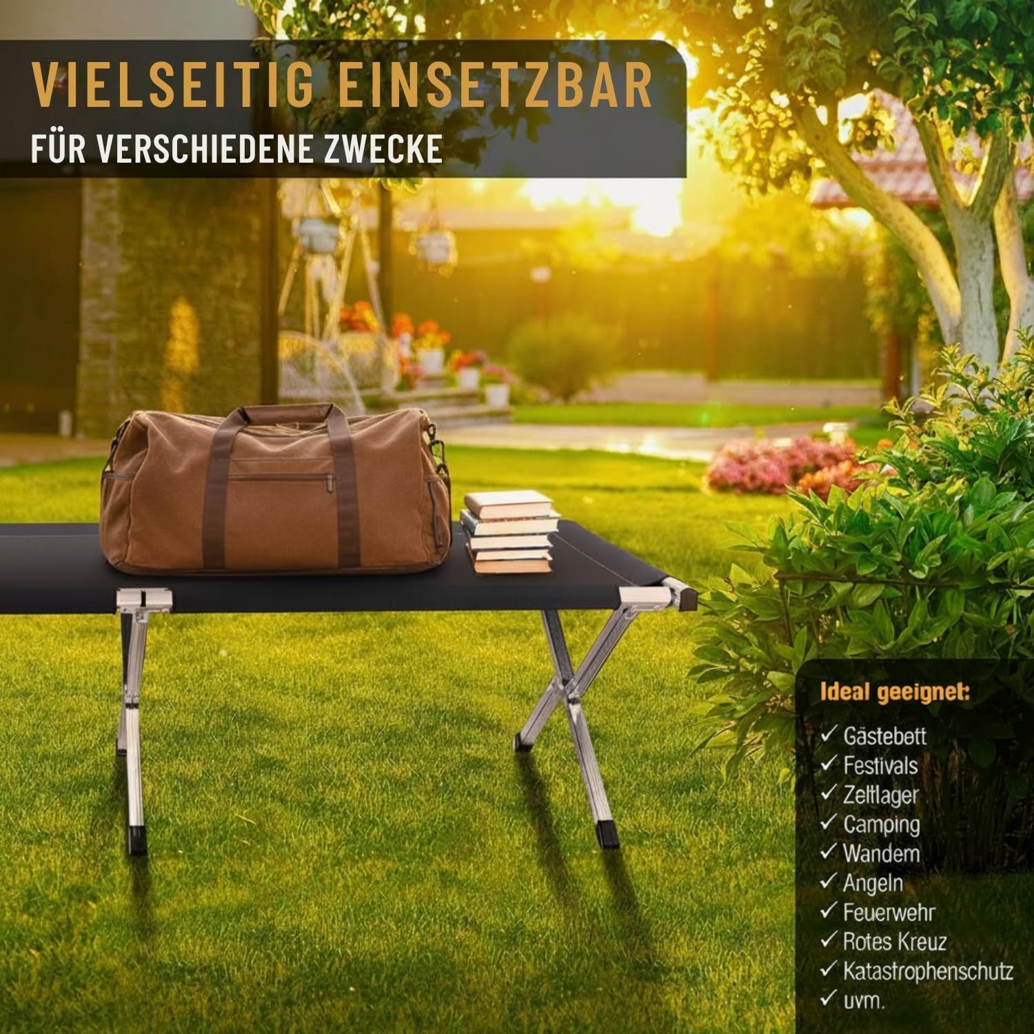 Detalle 2 de Kronenburg 4260161652777 XXL-veldbed, 210 × 72 × 45 cm, tot 200 kg