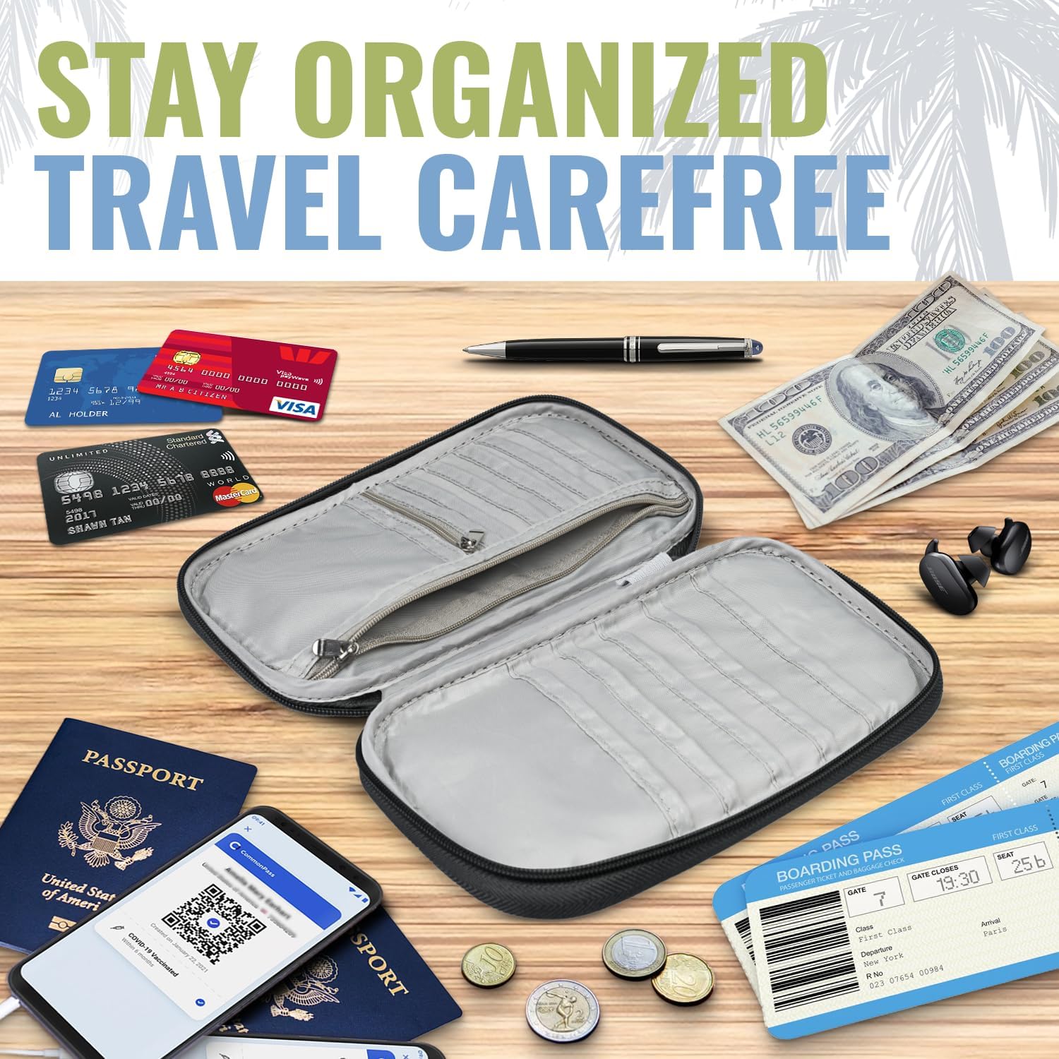 Thumbnail 4 de BOACAY Family Passport Holder RFID travel wallet 🧾