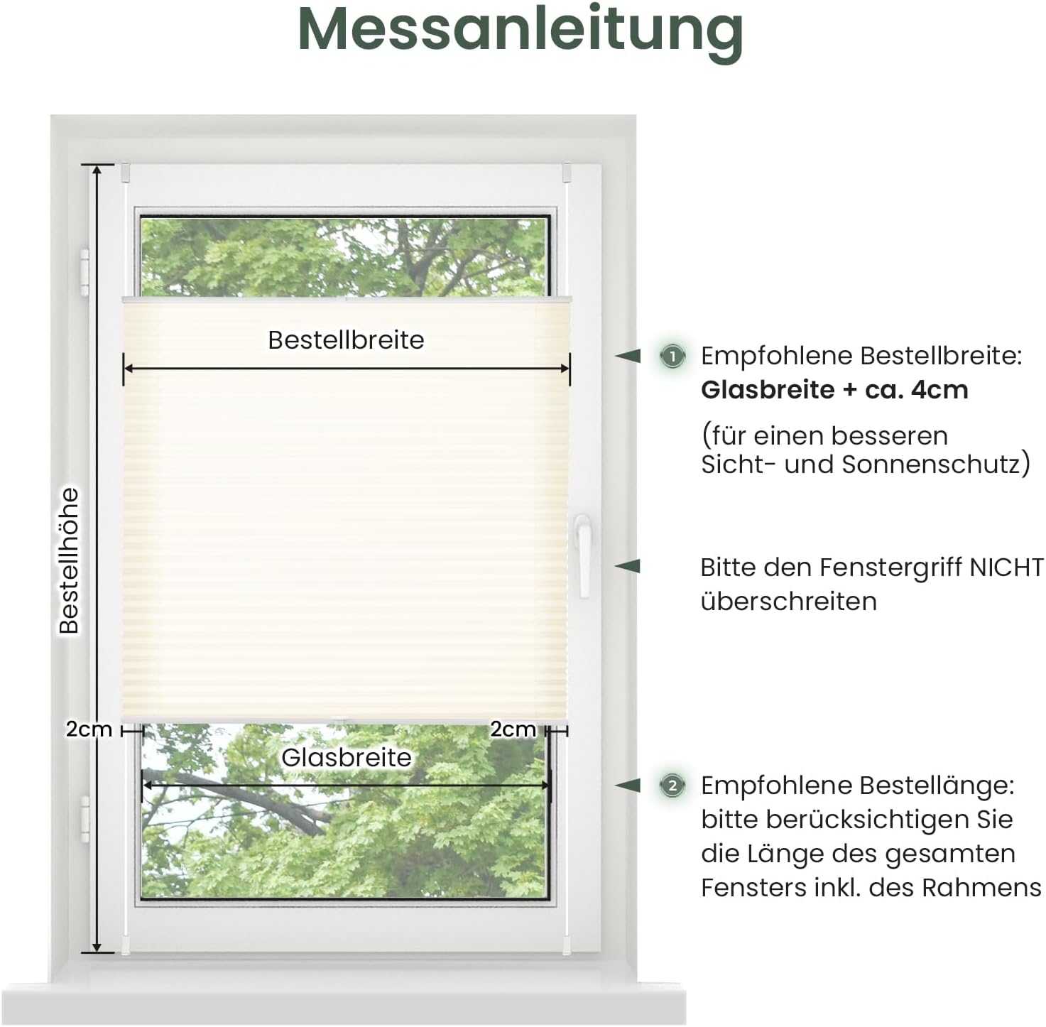 Thumbnail 6 de Buseu Plissee Klemmfix 35x100 cm – Mietfreundliches Plissee mit Klemmfix, Beige