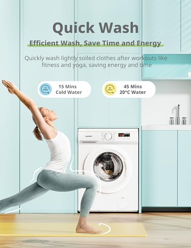 Detalle 2 de COMFEE' 9kg Washing Machine with Energy Class A and BLDC Inverter Motor – Slim White