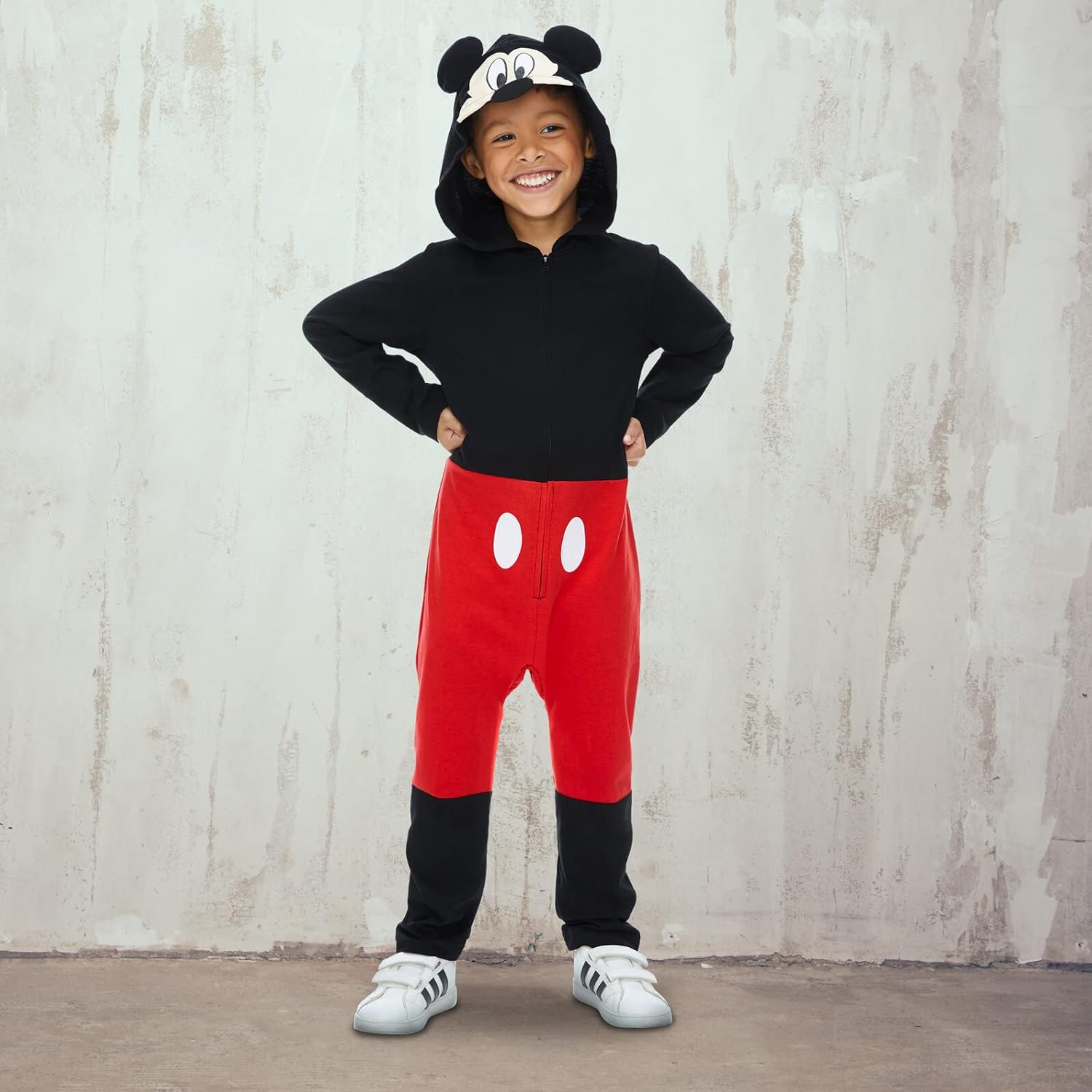 Detalle de Disney 6N7725MM Mickey Mouse Hooded Coverall with Jersey Fabric and Chin Guard