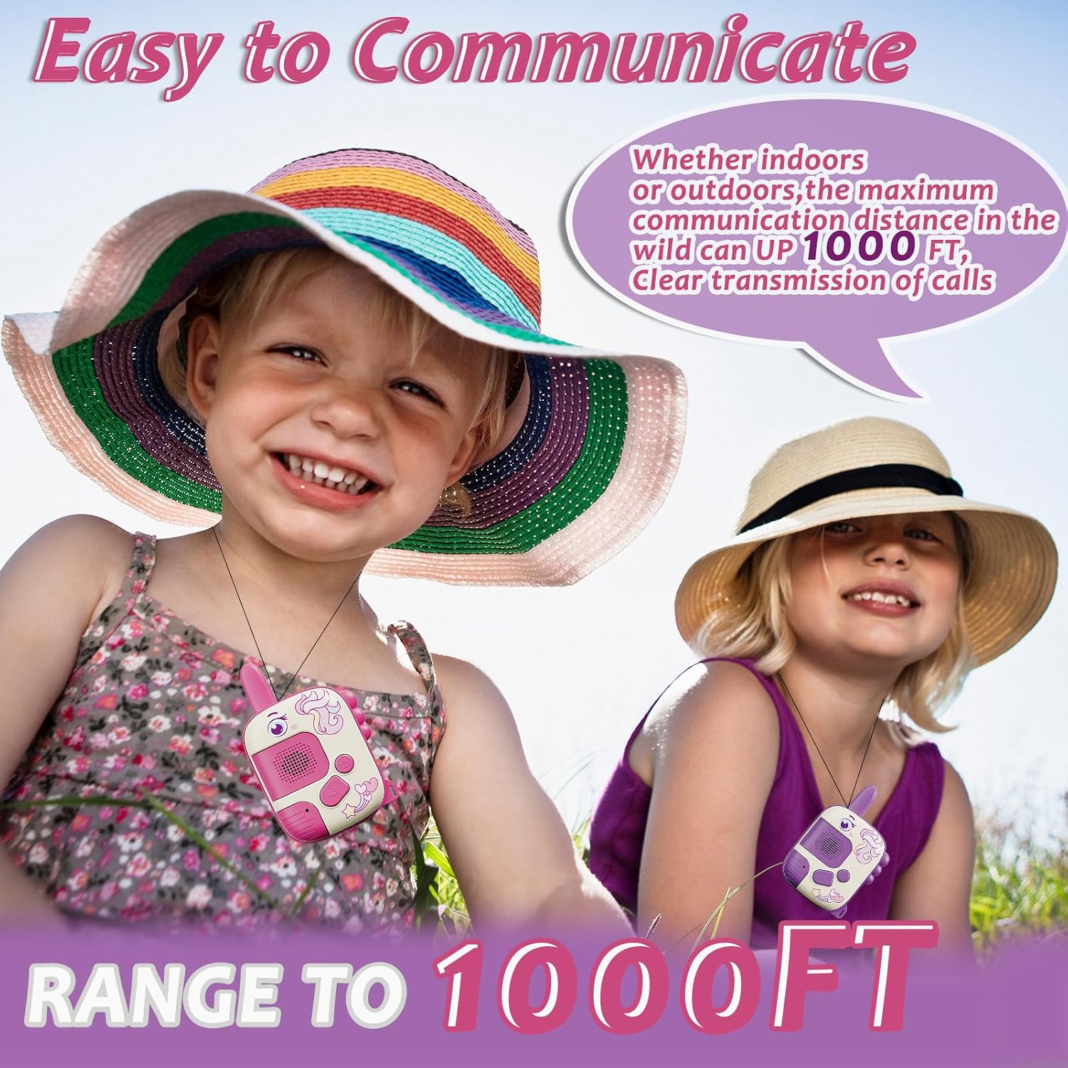 Detalle 2 de DQMOON Unicorn Walkie Talkies for Kids