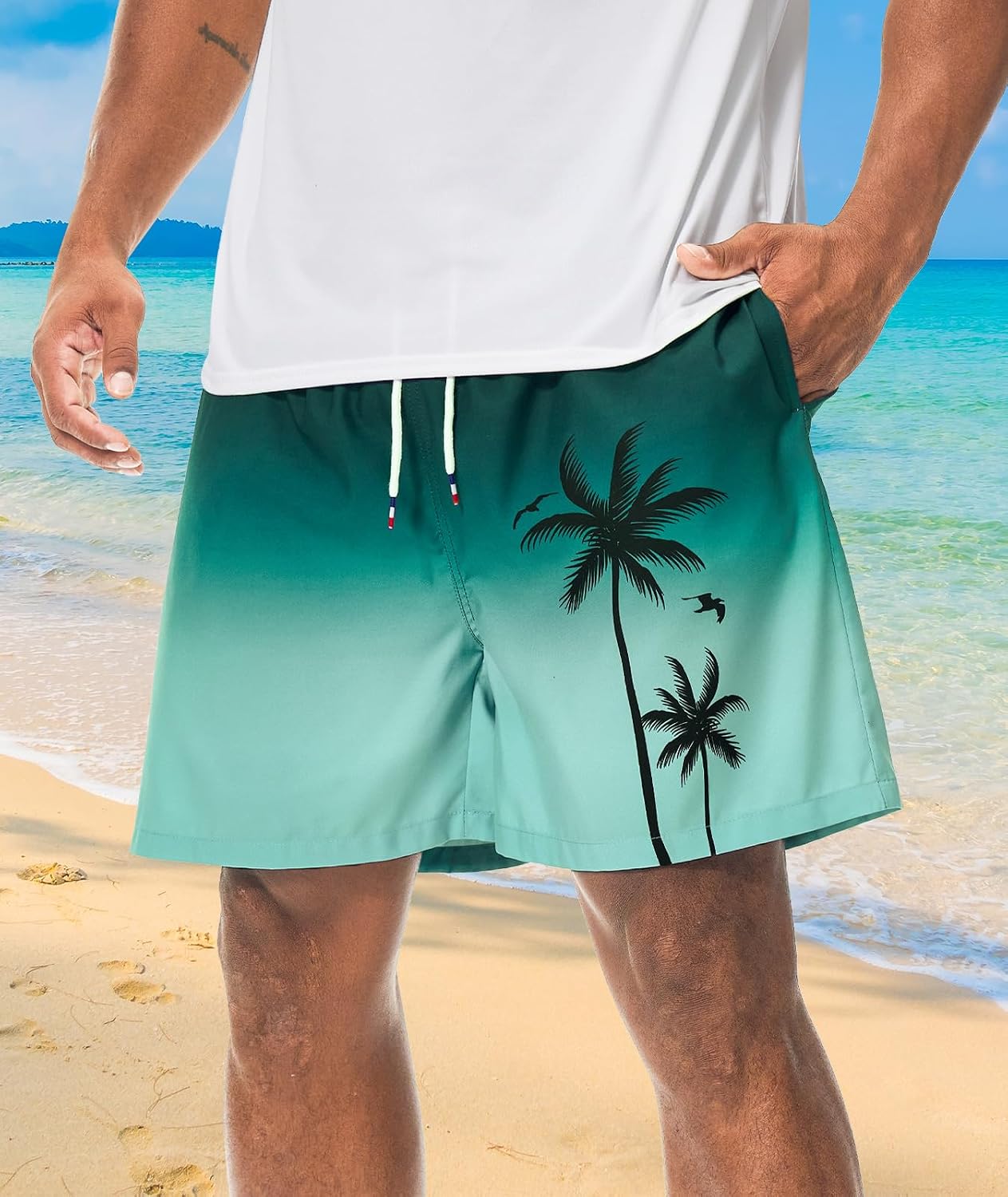 Thumbnail 2 de Danfiki Pantaloncini da bagno uomo Stampa Hawaiana 🌊