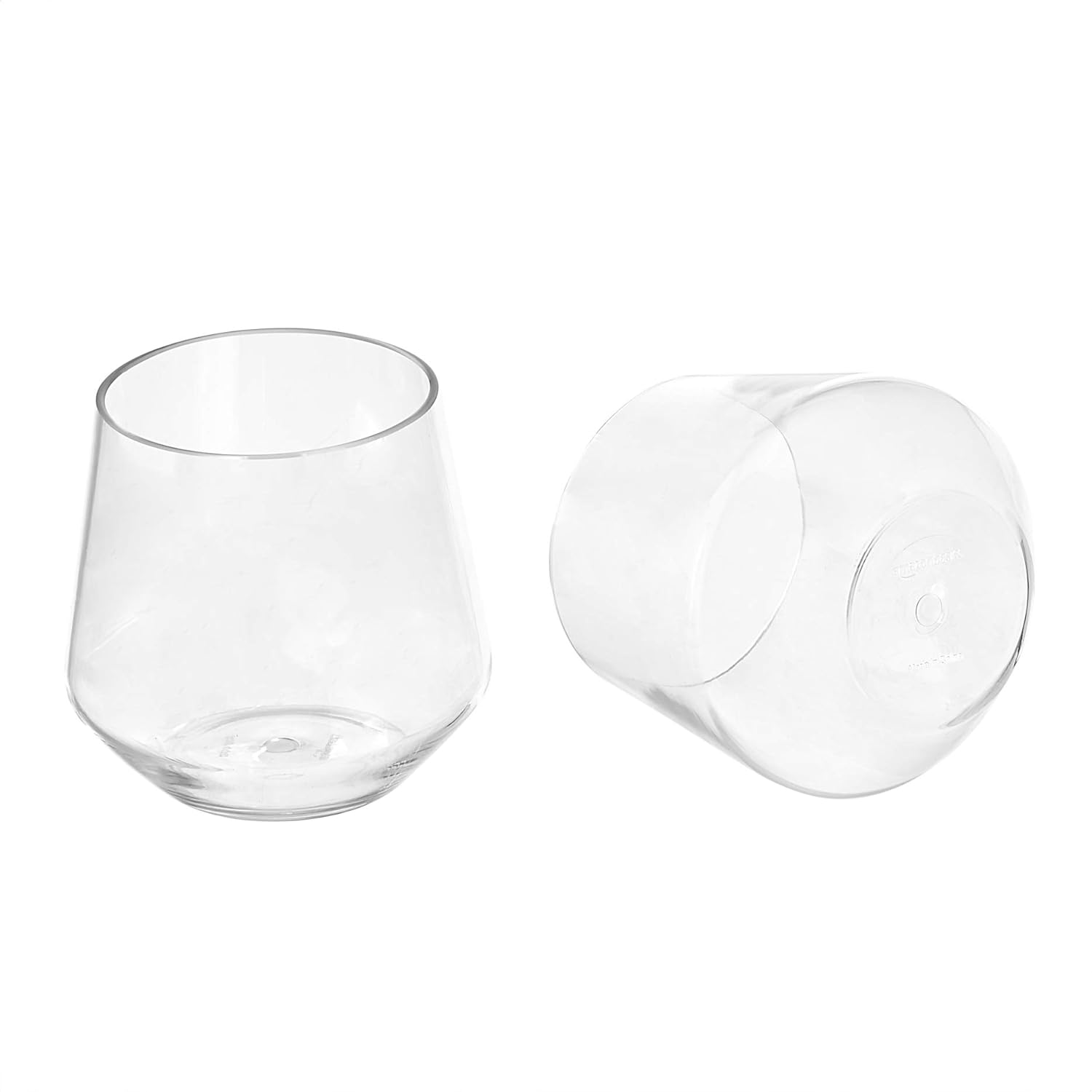 Detalle de Amazon Basics Tritan 14-oz Stemless Wine Glasses (Set of 4) – BPA-Free, Shatterproof, Dishwasher Safe