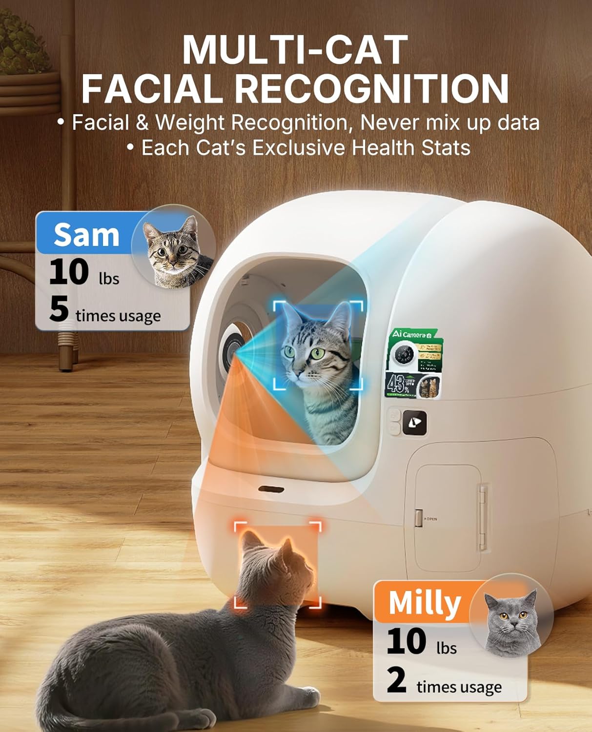 Detalle 2 de PETKIT PUROBOT MAX PRO 2 8L self‑cleaning litter box