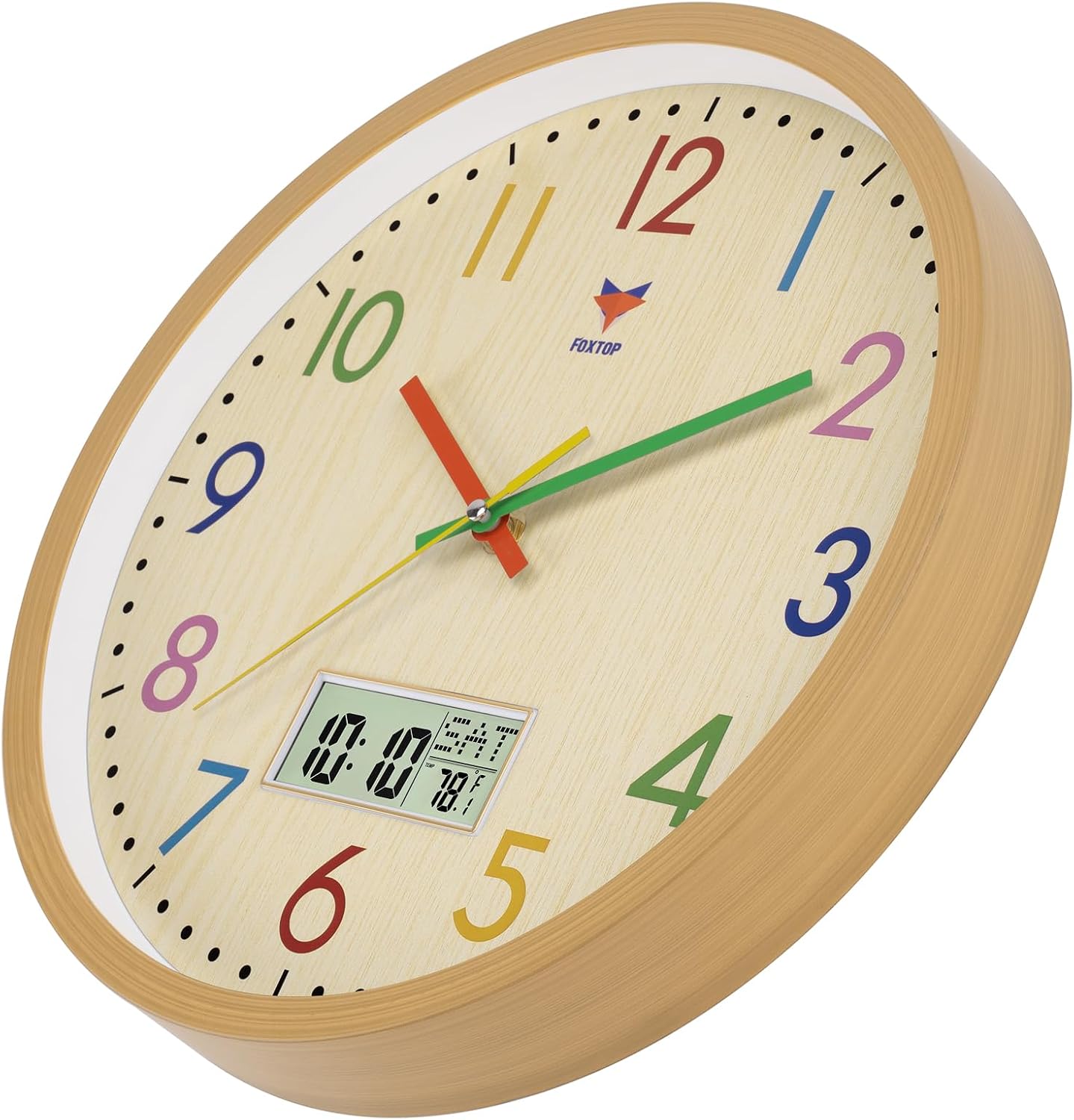 Thumbnail 5 de Foxtop horloge enfant apprentissage-2 kinderwandklok, stil, 30 cm, paars