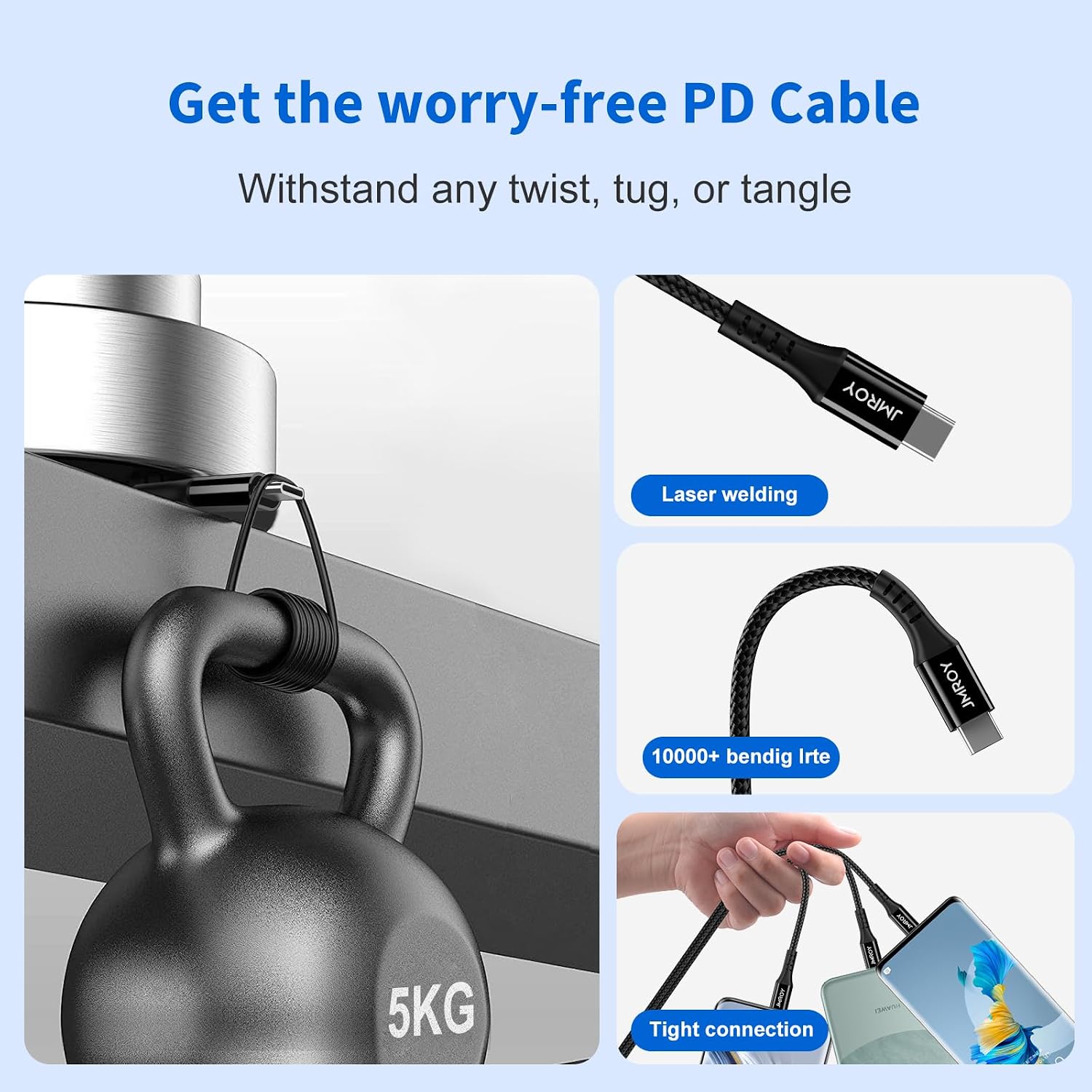 Thumbnail 5 de Extra Long USB C Cable 5M 3.1A Fast Charging – USB-C to USB-C/USB-A for PS5/Xbox/Phone and More