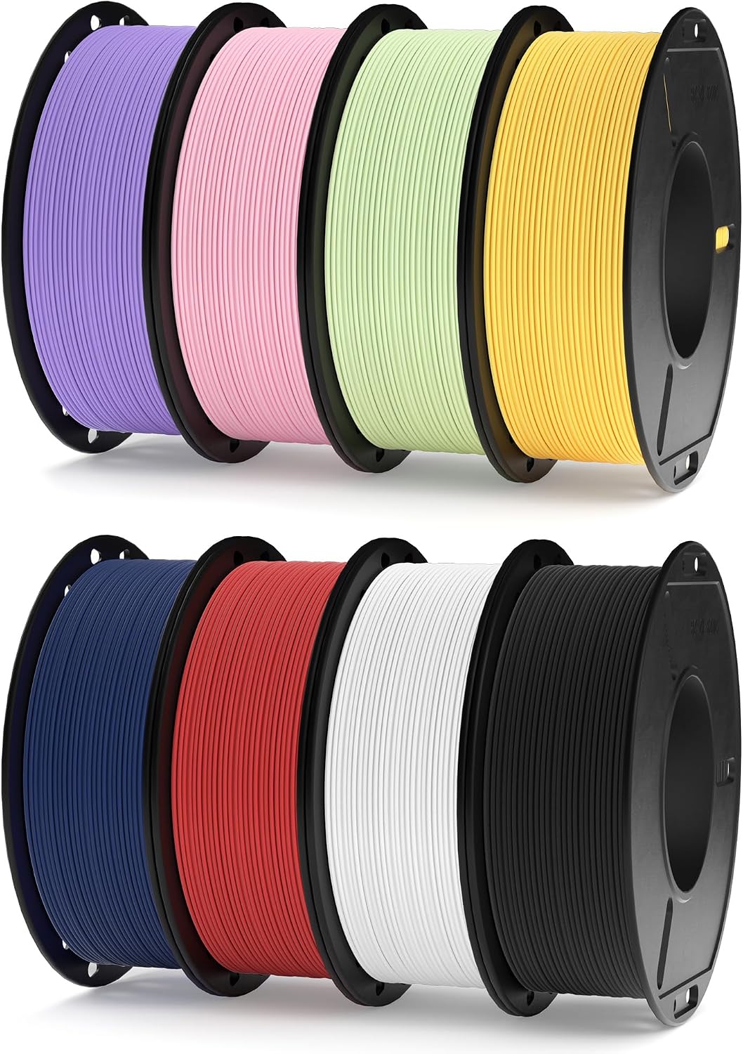 Detalle de ELEGOO Matte PLA Filament Bundle 4KG, 1,75 mm – 4 Spulen à 1 kg, Mehrfarbig, Maßgenauigkeit ±0,02 mm