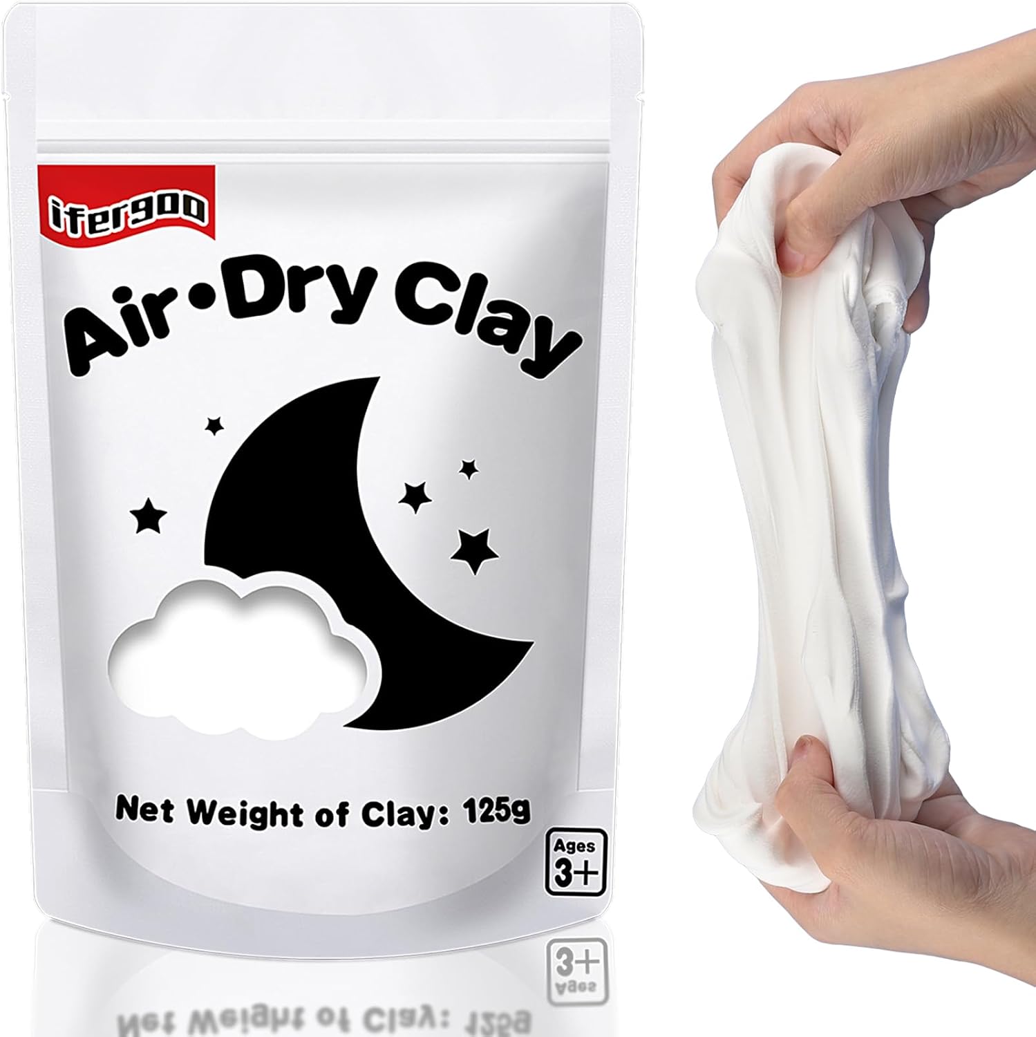 Detalle de ifergoo 125g White Air-Dry Foam Clay for Kids’ Crafts and School Projects