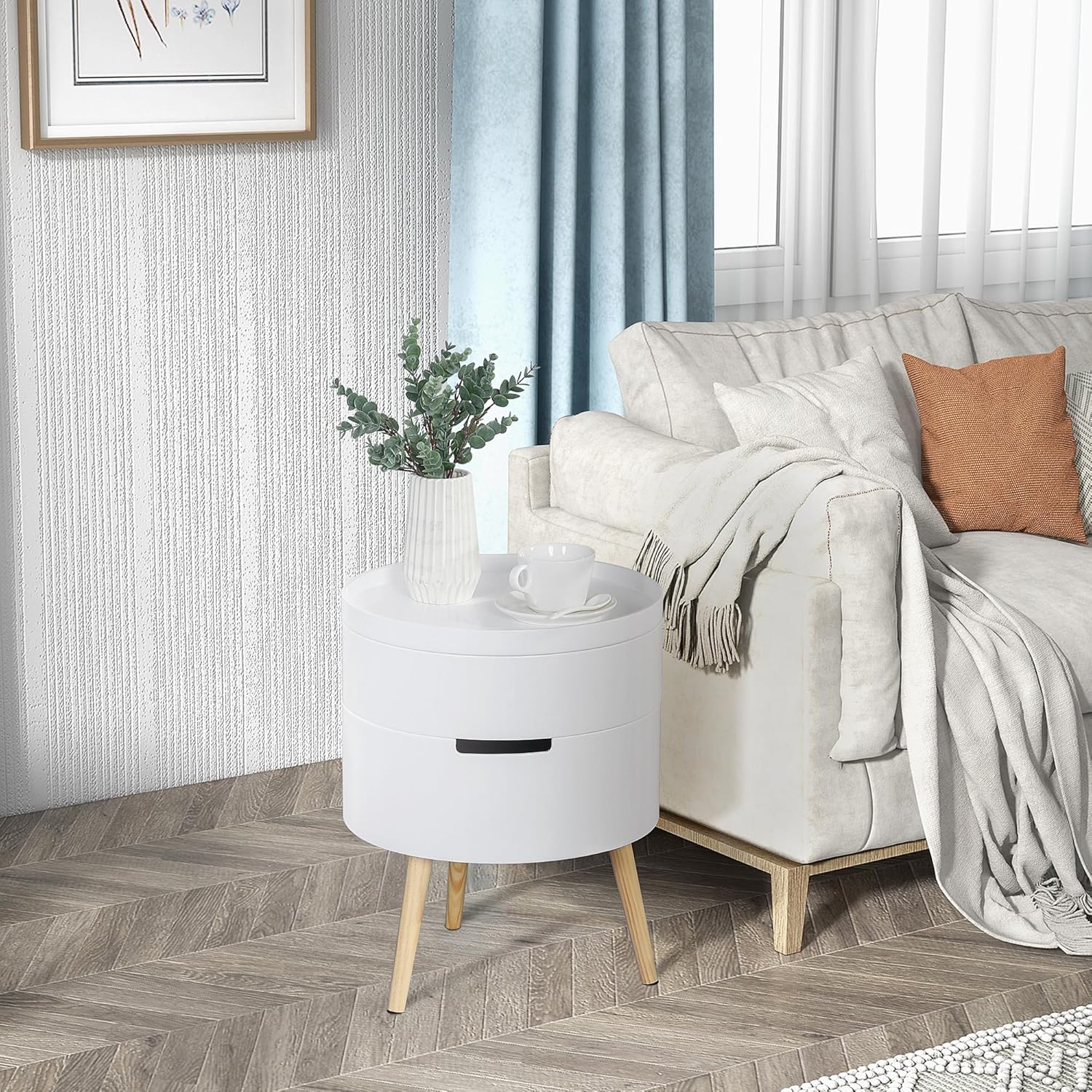 Detalle 2 de HOMCOM Mesa auxiliar redonda Ø38 cm 48,3 cm