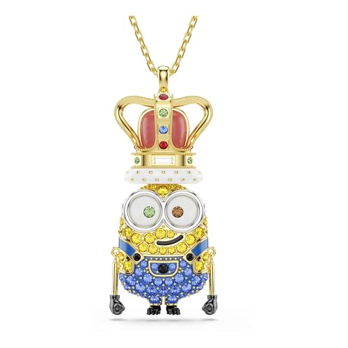 Detalle de Swarovski Minions King Bob Pendant, Pavé, Multicoloured, Gold-Tone Plated