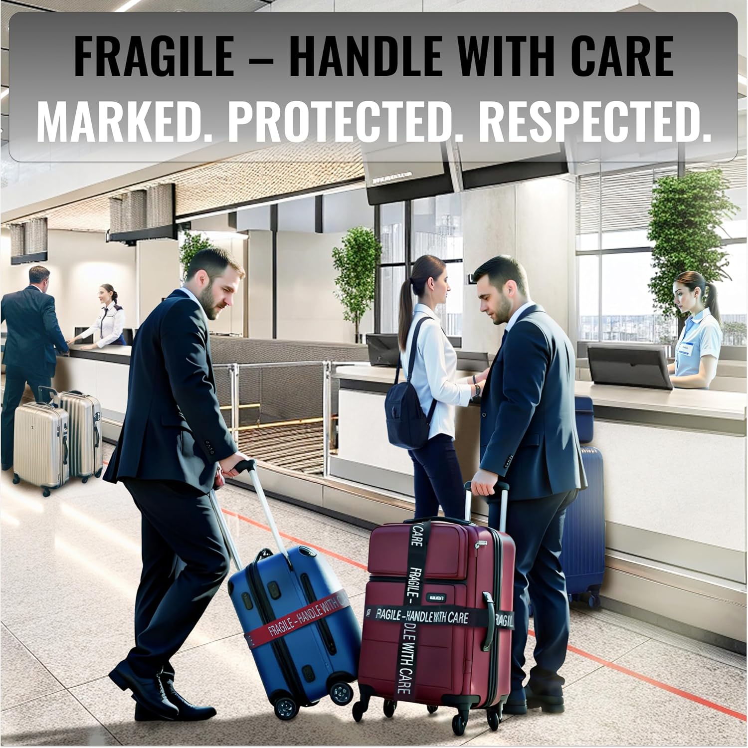 Thumbnail 1 de 2x adjustable luggage straps for suitcases