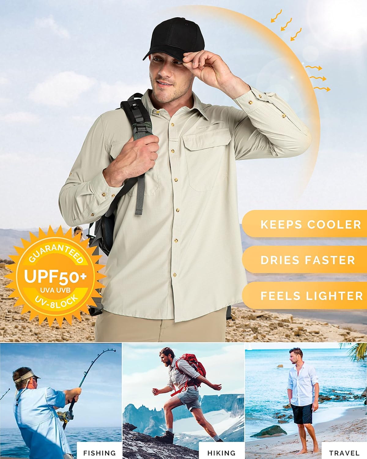 Detalle 2 de 33,000ft UV Protection Safari Shirt UPF50+