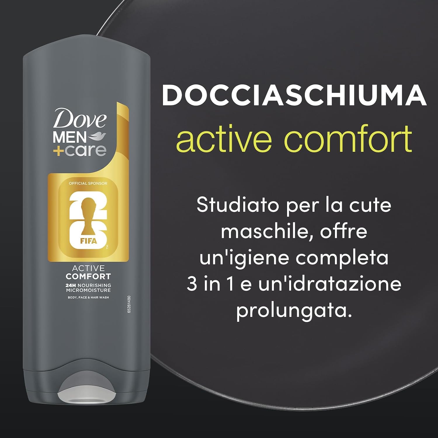 Detalle 2 de Dove Men+Care Active Comfort Docciaschiuma 3in1 – 6x250 ml