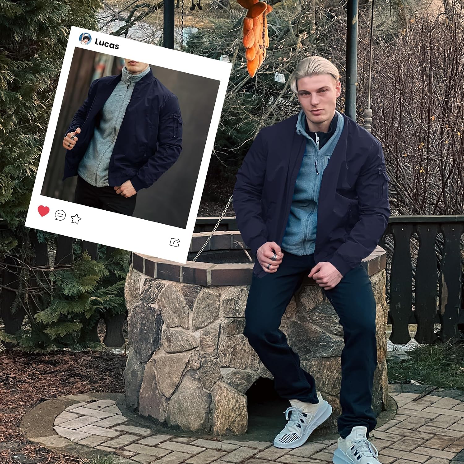 Thumbnail 5 de Rdruko Herren Bomberjacke Blouson- & Übergangsjacke – leichte Fliegerjacke für Freizeit und Outdoor