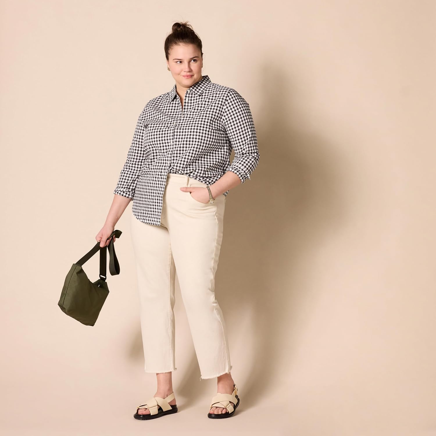 Thumbnail 6 de Amazon Essentials Damen Regular-Fit Langarm-Button-Down-Popeline-Hemd