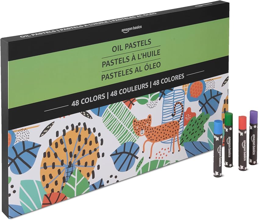 Detalle de Amazon Basics Juego de pasteles al óleo 48 colores 🎨
