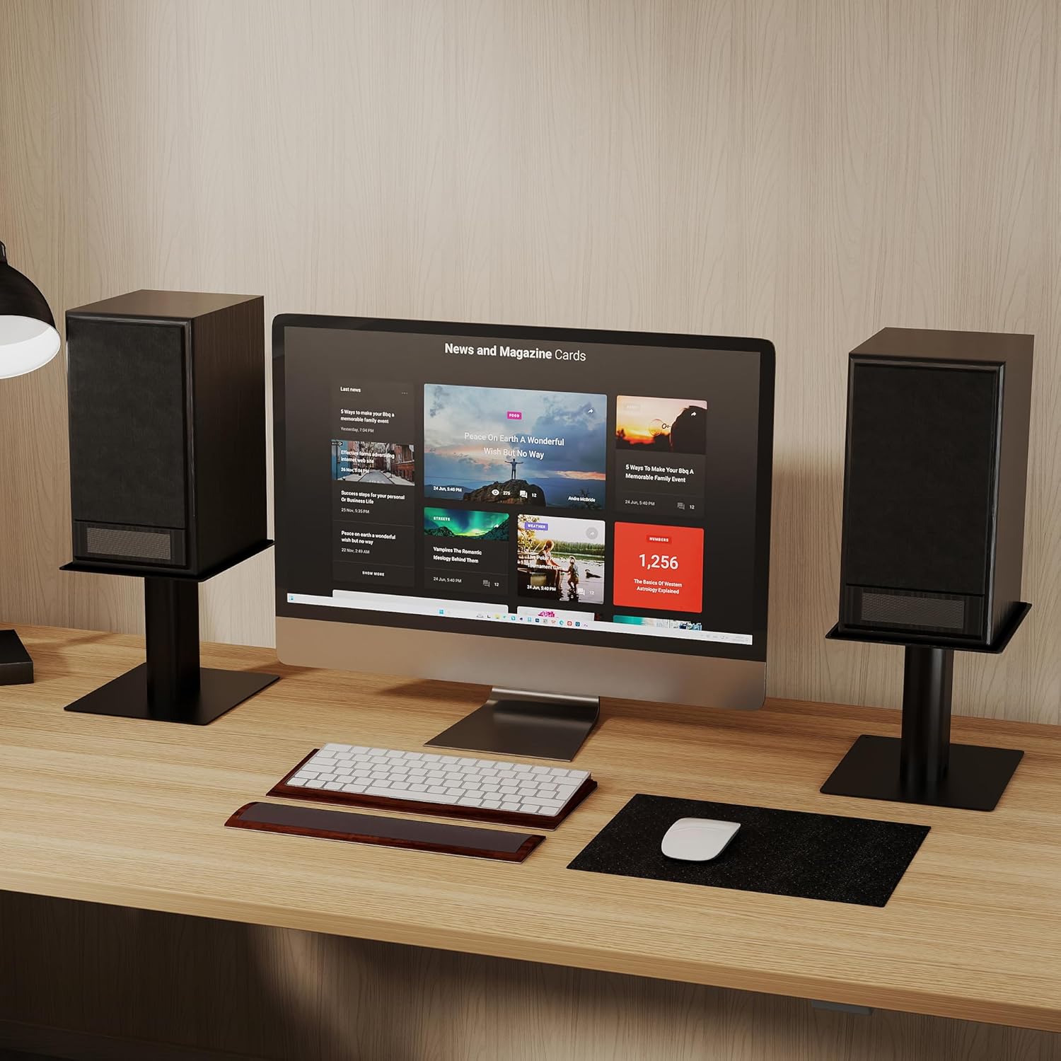 Detalle 2 de suptek Desktop Speaker Stands Mount Set 157mm for Bookshelf Speakers – SDM003MB