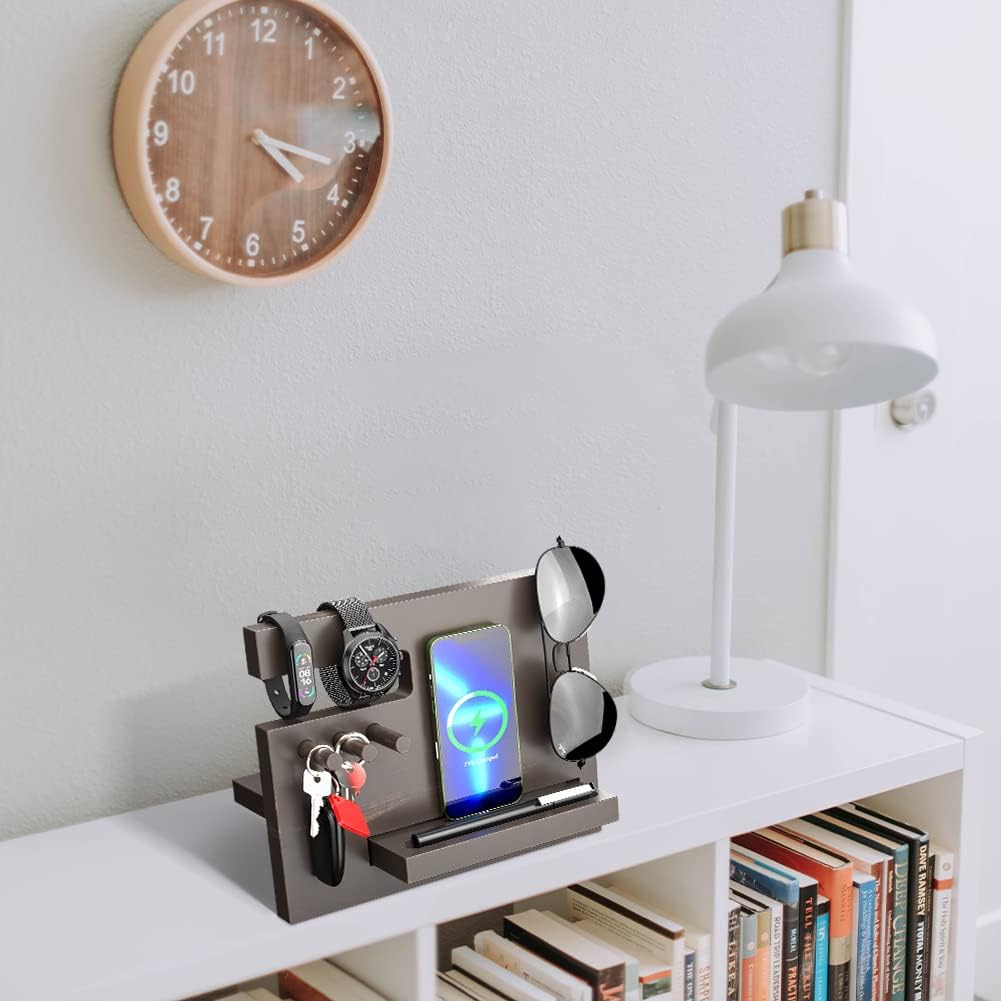 Detalle 2 de Idee Regalo Uomo Natale: Organizzatore da ufficio in Legno 3-in-1