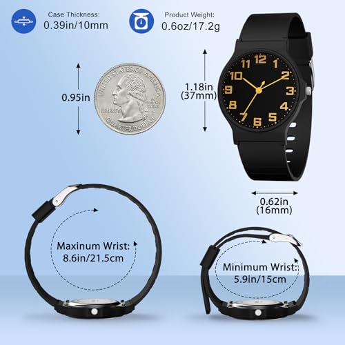 Detalle de SOCICO Kids Analog Watch – 30M Waterproof, Easy Read Timepiece for Ages 8–16
