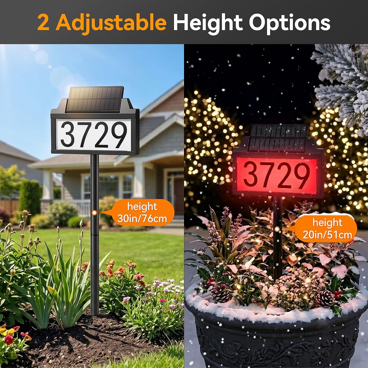 Detalle de Solar Address Sign with 12 LEDs