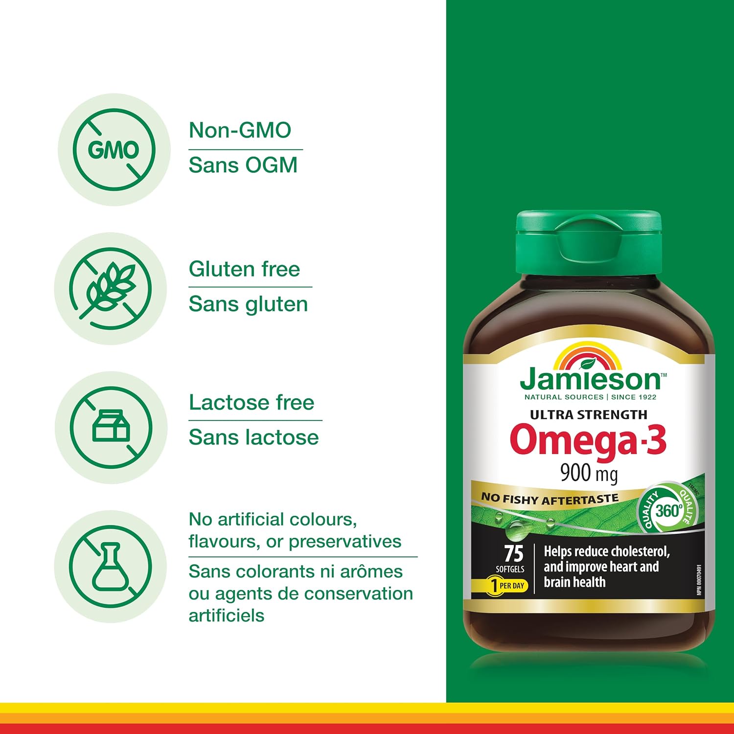 Thumbnail 3 de Jamieson 7857 Ultra-Strength Omega-3 Softgels, 75 Count, EPA & DHA