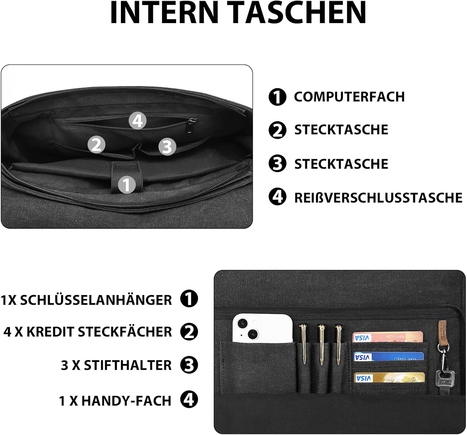 Thumbnail 5 de Leathario Umhängetasche 15,6 Zoll