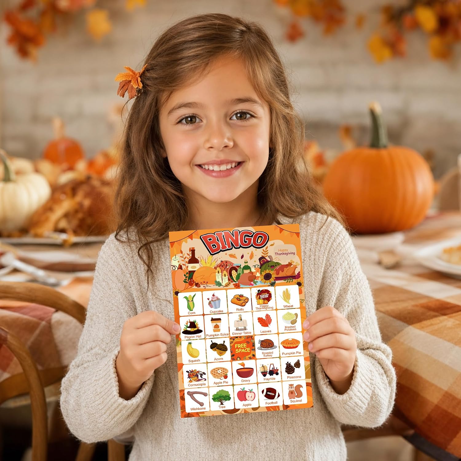 Thumbnail 6 de MDDRUIQI Thanksgiving Bingo Game for Kids, 24-Player Set with Turkey Markers