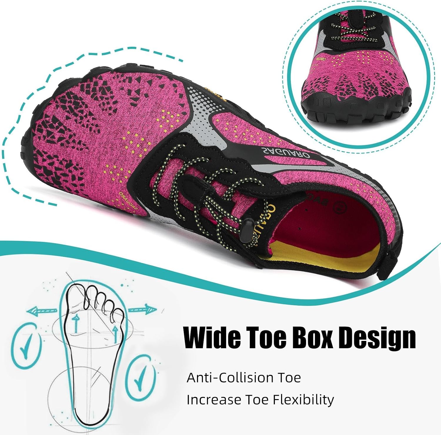 Detalle de SAGUARO Barefoot Shoes: Wide Toe Box Minimalist Trail Runner with Zero Drop