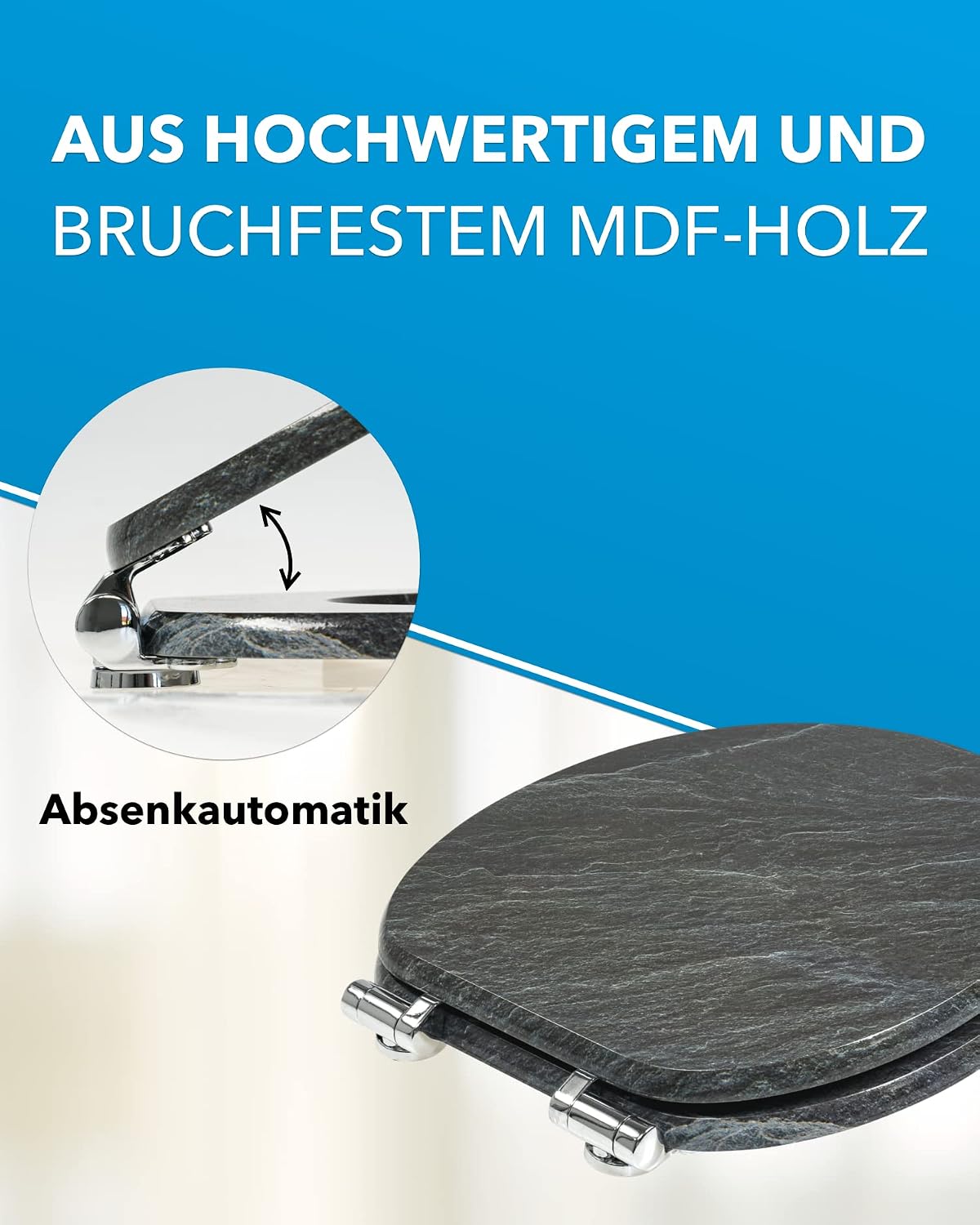 Detalle de Xonic Design WC-Sitz Premium mit Absenkautomatik, MDF170 – Toilettensitz mit Soft-Close und Motiv