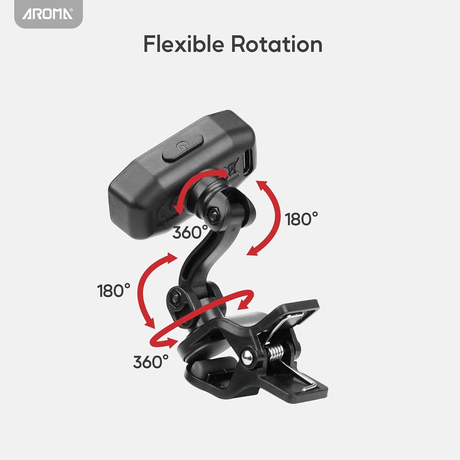 Detalle de Aroma Guitar Tuner Clip On Rechargeable with TFT Screen – Chromatic & Multi-Instrument
