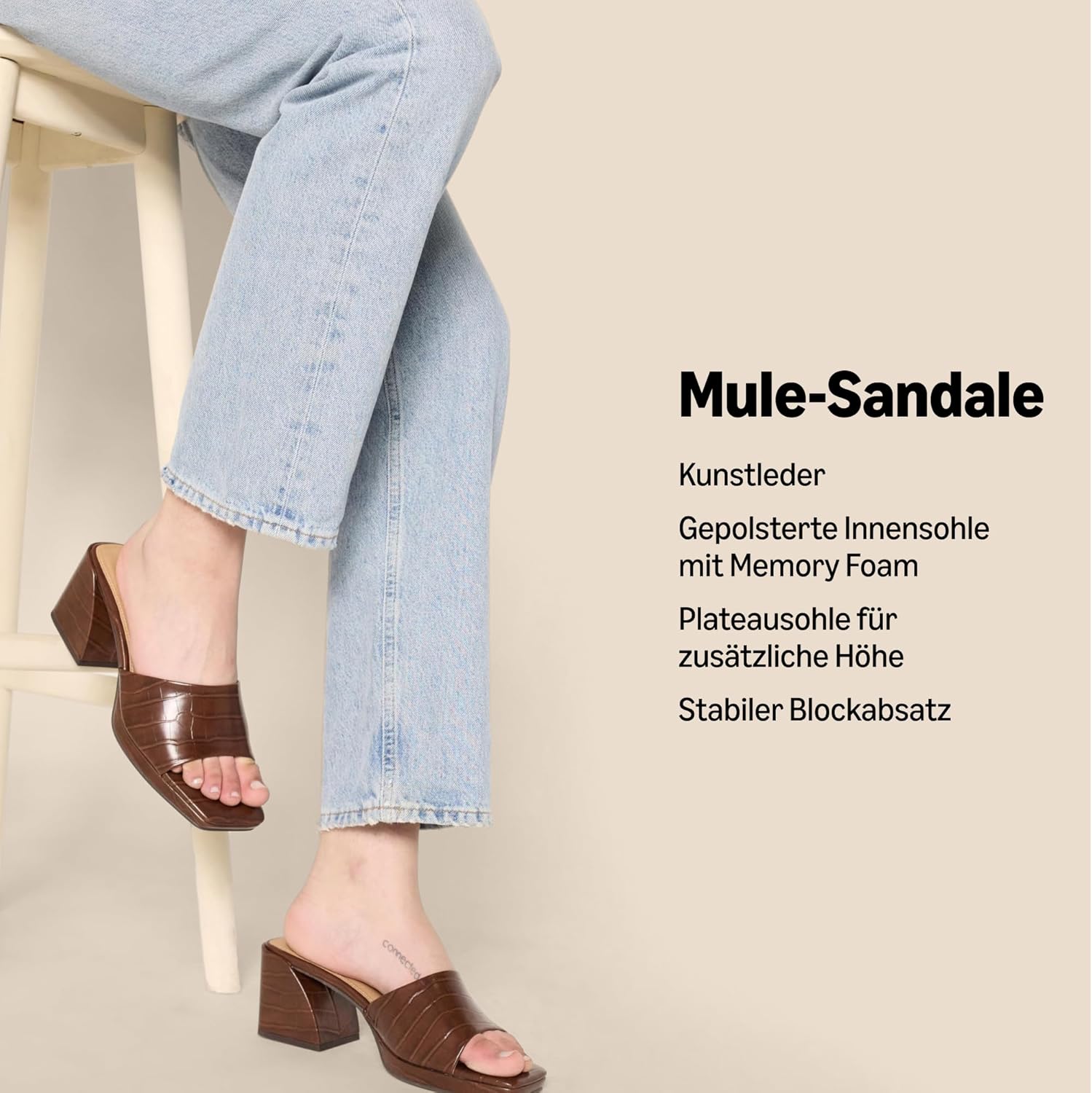 Thumbnail 5 de Amazon Essentials Damen Platform Mule Sandals – Sandalen ohne Ferse mit gepolsterter Sohle
