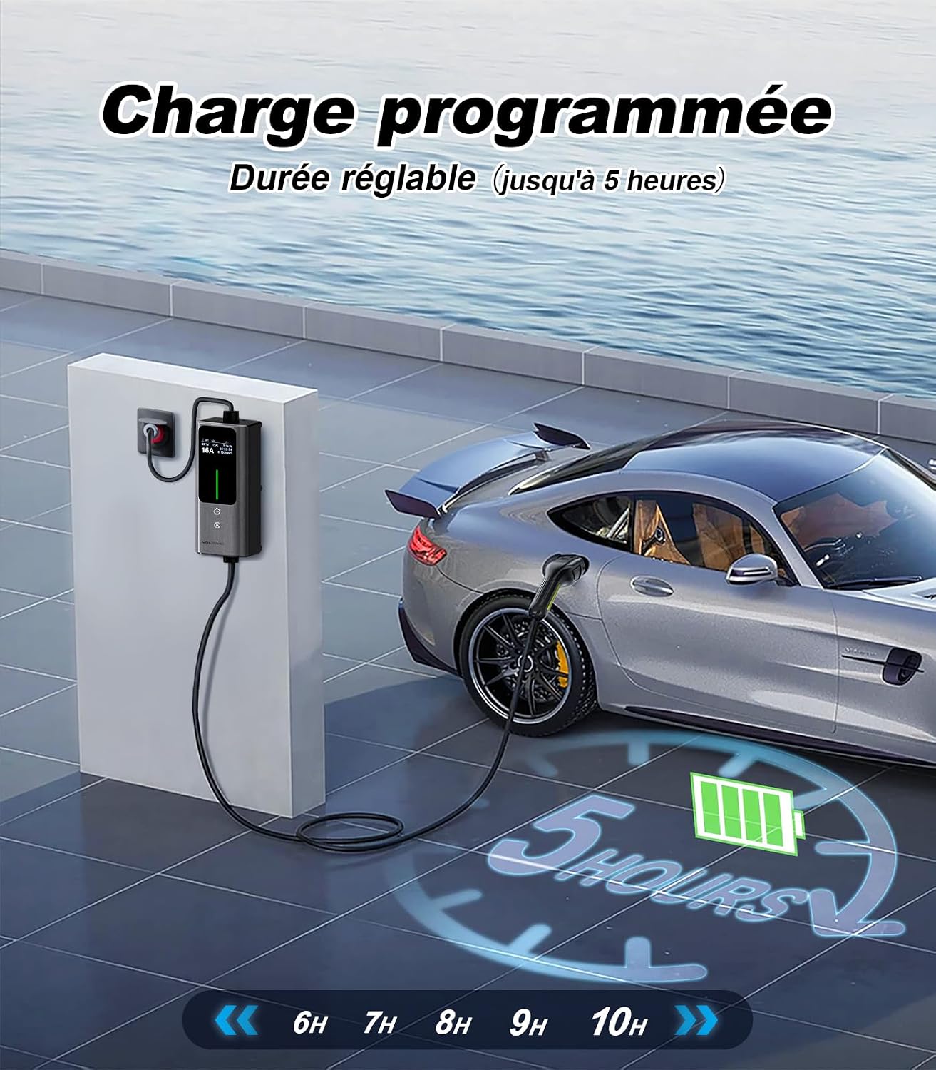 Thumbnail 3 de VDLPOWERVP Chargeur Voiture Electrique 11 kW portable - 8 m Type 2, IP65, courant réglable 6–16 A