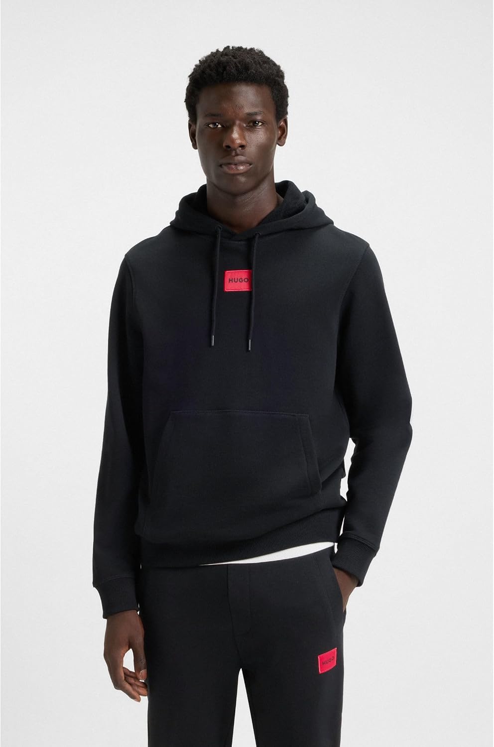 Detalle 2 de HUGO Mens Daratschi214 Cotton-terry Hooded Sweatshirt