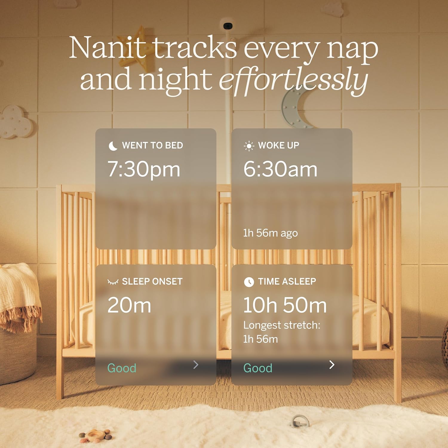 Thumbnail 4 de Nanit Smart Baby Monitor System with Floor Stand (8-inch Display) — real-time notifications, sleep insights, and 1080p HD video
