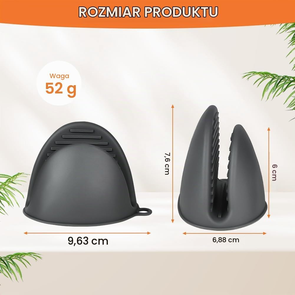 Detalle de AUAUY silikonowe mini rękawice kuchenne, do 230°C, antypoślizgowe, 2 szt.