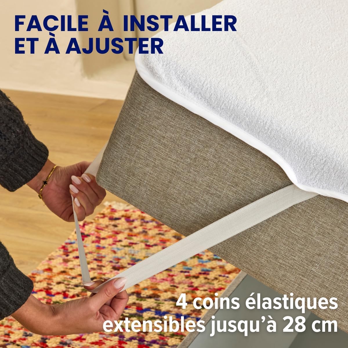 Detalle de Dreamway Protege Matelas 80x200 cm – Imperméable, Respirant et Silencieux (OEKO-TEX), avec coins élastiques