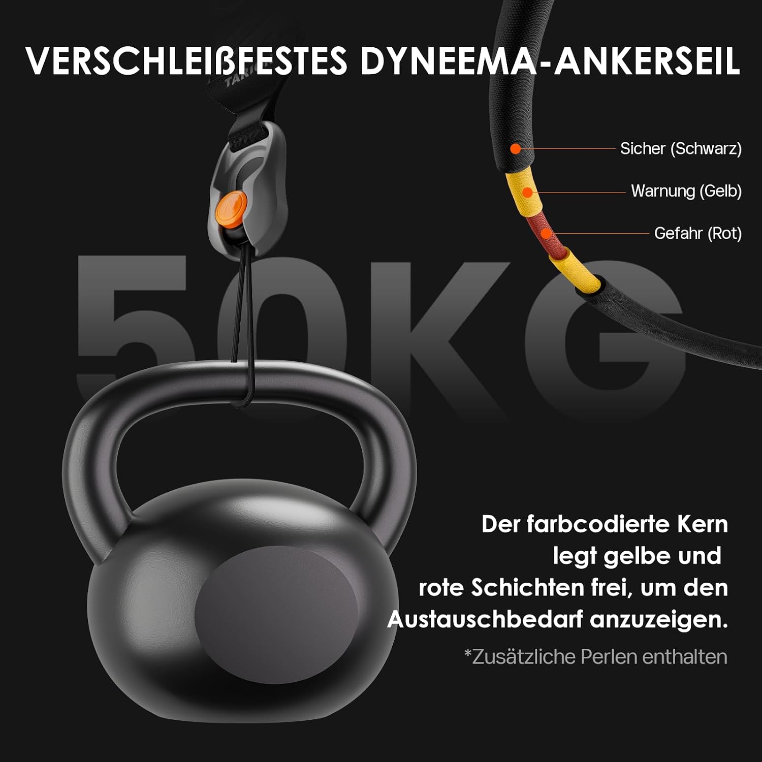 Thumbnail 2 de TARION Kameragurt Schnellverschluss mit magnetischer Schnellverstellung (DSLR) – Dyneema-Sicherungsanker, 83–141 cm