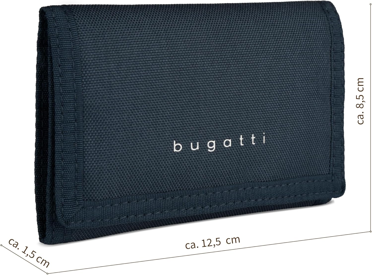 Thumbnail 1 de Bugatti Portafoglio unisex trifold con chiusura a strappo e protezione RFID – Blu Navy