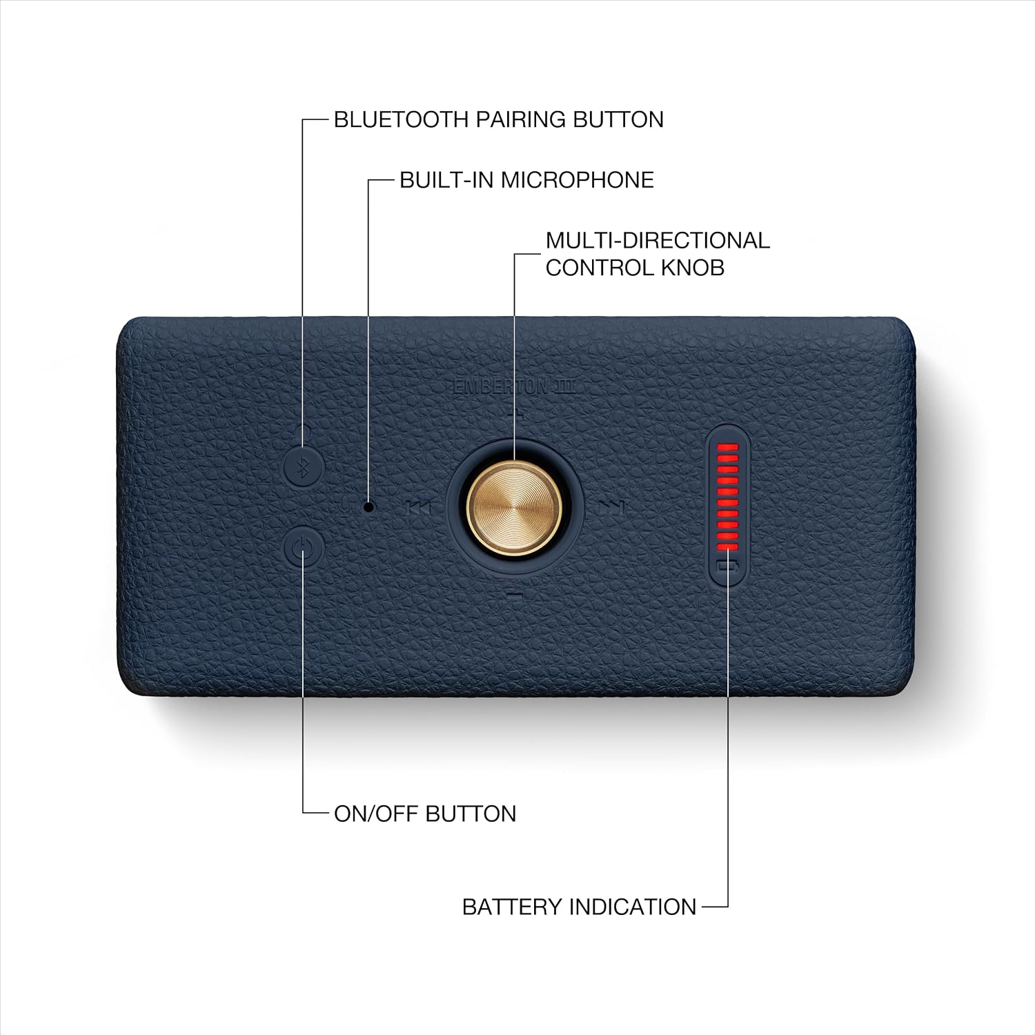 Thumbnail 5 de Marshall Emberton III Portable Bluetooth Speaker (IP67, 32+ Hr Playtime) — Midnight Blue