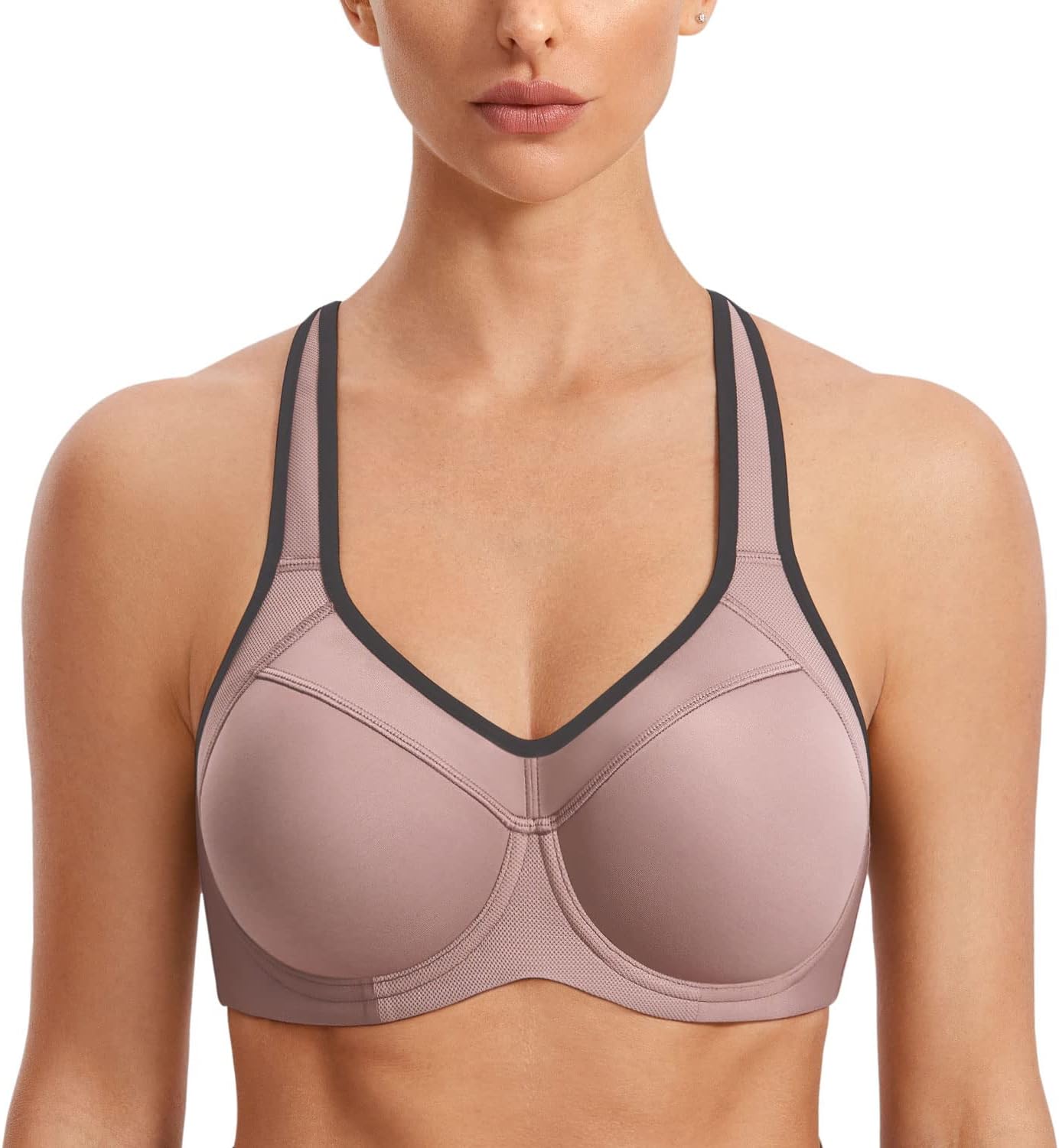Thumbnail 6 de SYROKAN Women’s High Impact Sports Bra with Underwire, Full Support Padded Racerback