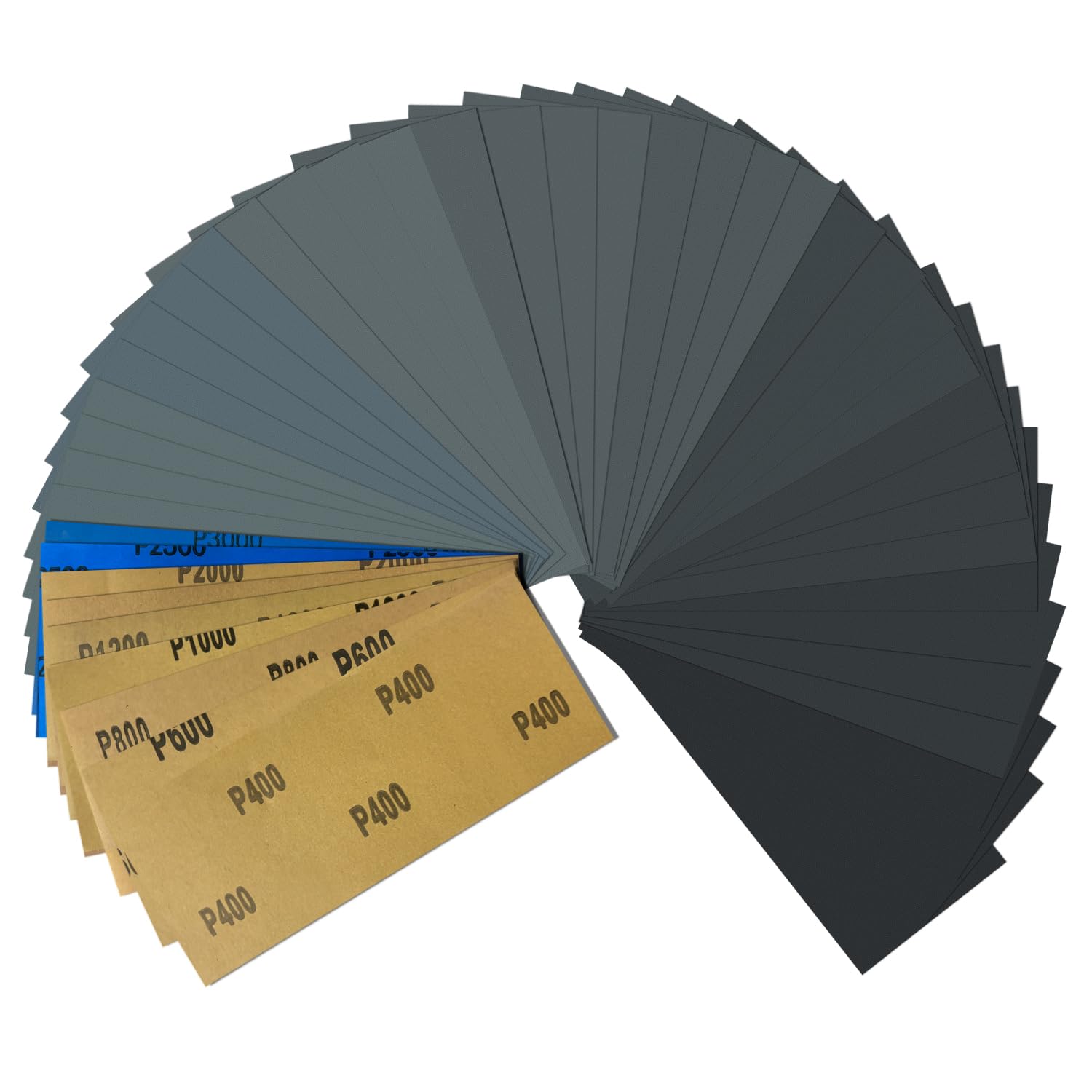 Detalle de 72 pezzi Carta Abrasiva 23 x 9 cm — grane 400/600/800/1000/1200/1500/2000/2500/3000 per legno, carrozzeria e metallo