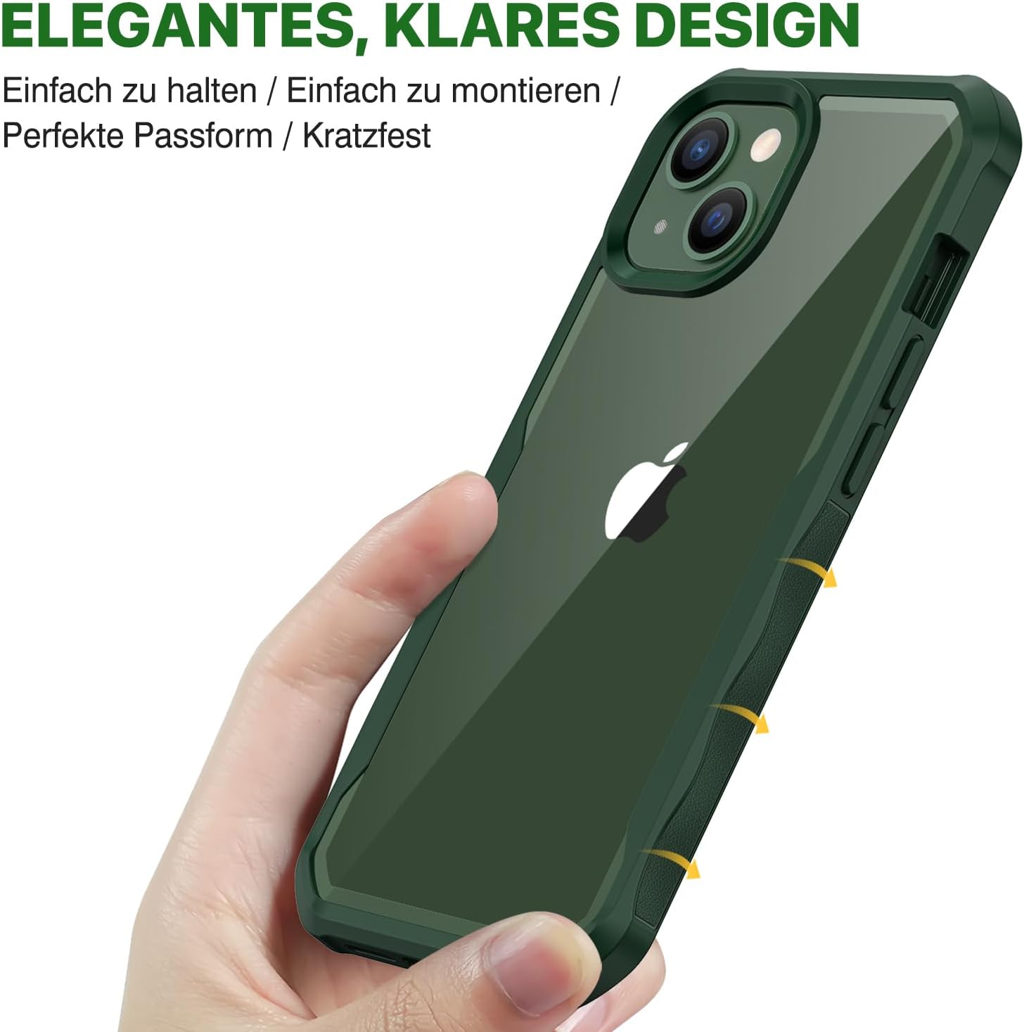 Thumbnail 6 de CENHUFO Sichtschutz Hülle für iPhone 14/13 – 360° Schutz mit Privacy-Displayglas und Kameraschutz in Grün