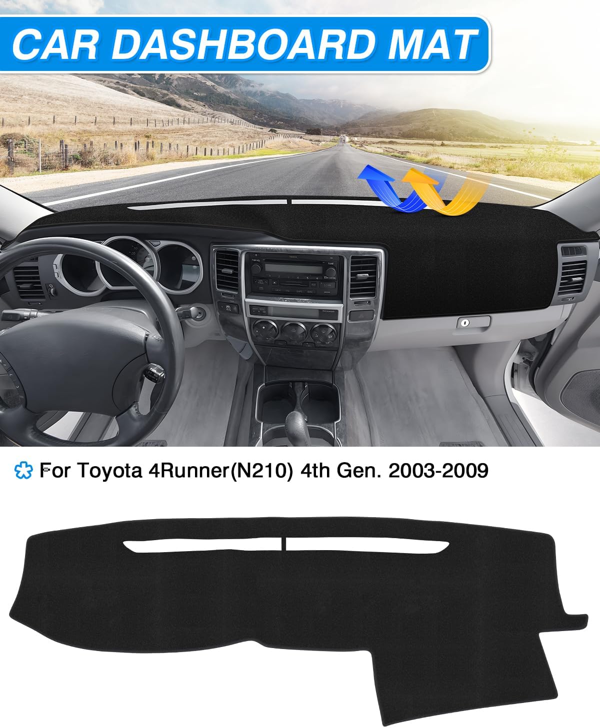 Thumbnail 2 de Cartist Dash Cover for Toyota 4Runner (2003–2009) — Non-Slip Carpet Sunshield & UV Shield