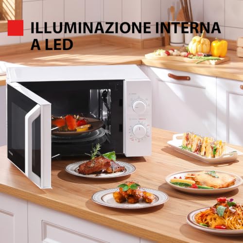 Detalle de Toshiba MW2-MM20P(WH) – Microonde da 20 L, 800 W, 5 livelli di potenza e scongelamento rapido