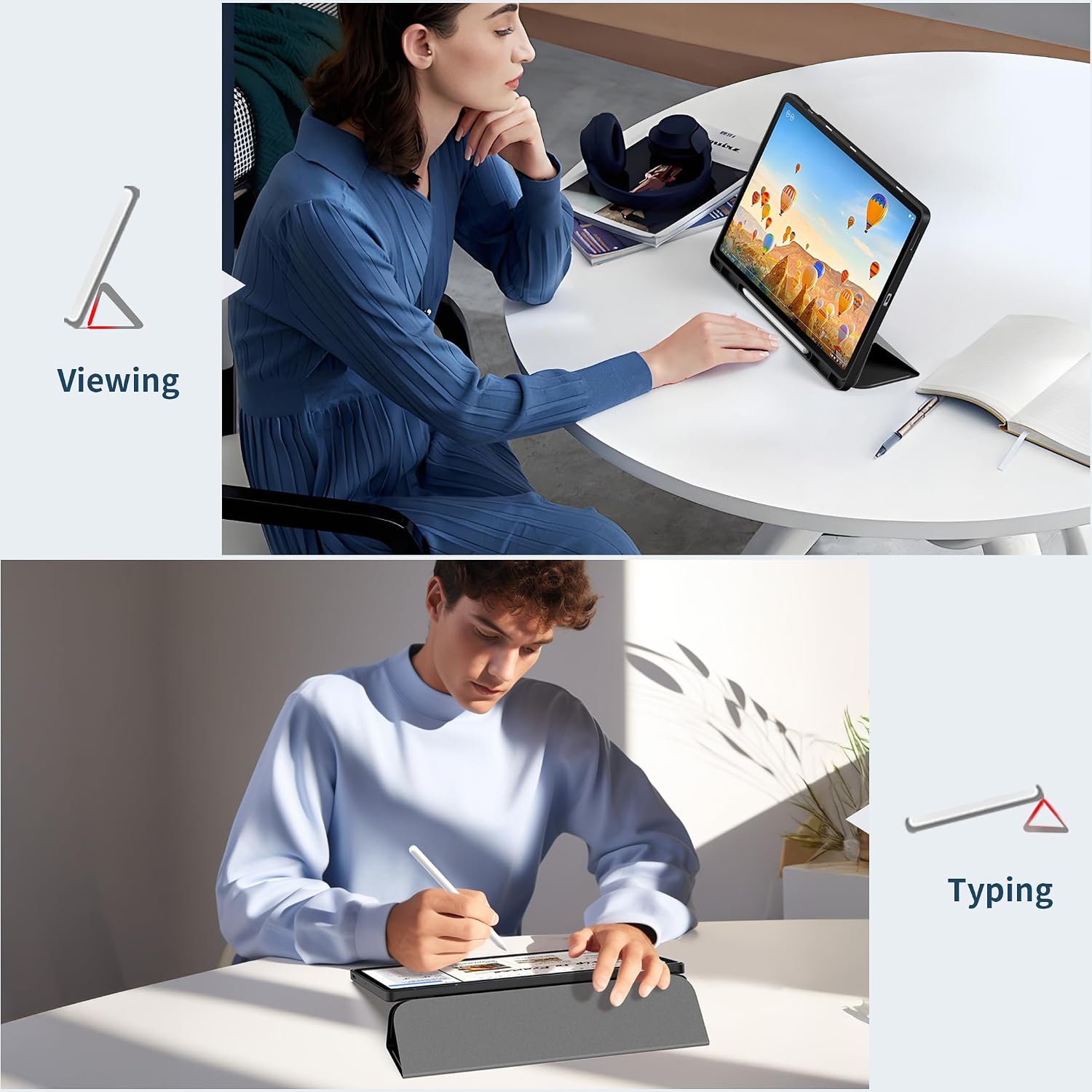 Thumbnail 6 de EasyAcc Schutzhülle für Samsung Galaxy Tab S10 FE+ 13,1 Zoll (SM-X620/SM-X626) mit S-Pen-Halter und Standfunktion – ultra-dünn, Schwarz