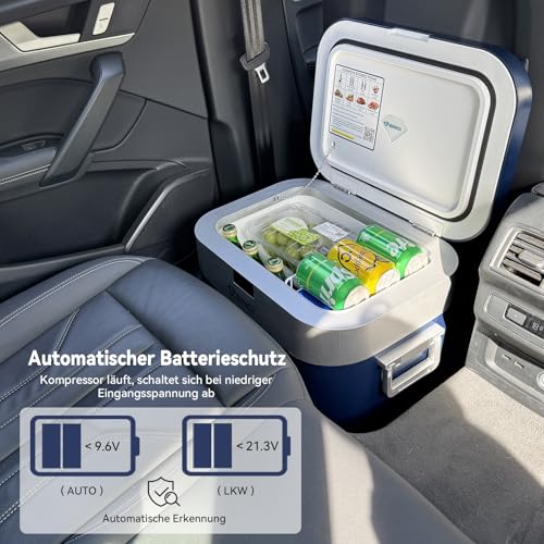 Detalle 2 de BINGI Kompressor Kühlbox 22L – Tragbarer 12/24V DC Kühlschrank für Auto, Camping und Heimgebrauch