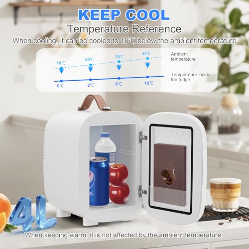 Detalle de Enventor Mini Fridge 4 Litre/ 6 Can: Portable Cooler and Warmer with AC + 12V DC