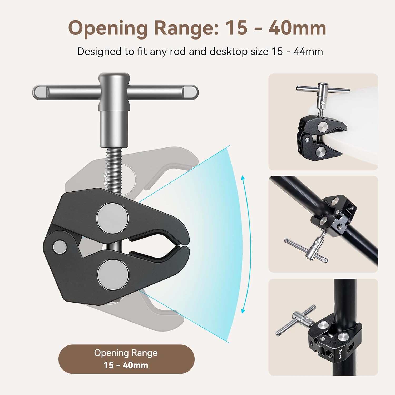 Detalle 2 de SMALLRIG Super morsetto e braccio magico articolato 10 pollici 2732B (vite 1/4")